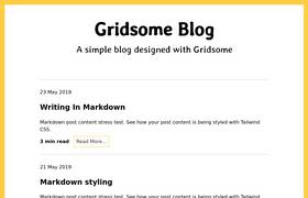 Gridsome Minimal Blog screenshot